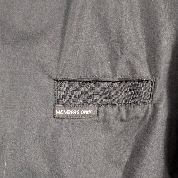 Members Only Classic Black Bomber Jacket XL LONG - Picture 2 of 7